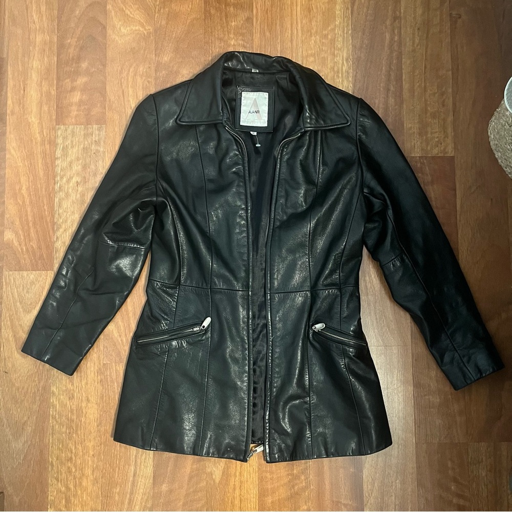 Avanti Leather Zip Up Jacket